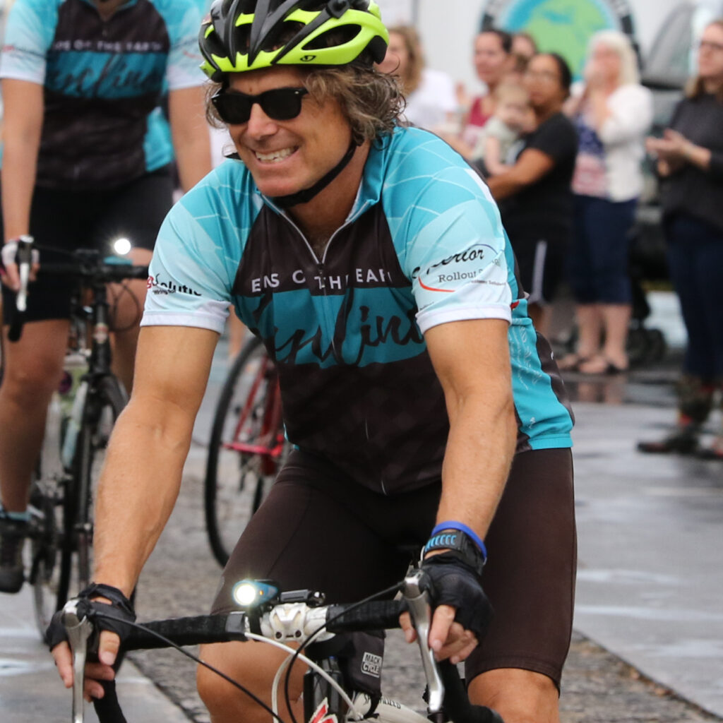 Ends Cycling crew member Brian cycling during a tour