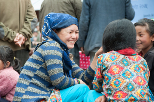 Young girls laughing 