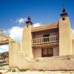 San Jose de Gracia Church in Las Trampas, New Mexico. Original image from Carol M. Highsmiths America, Library of Congress collection. Digitally enhanced by rawpixel.